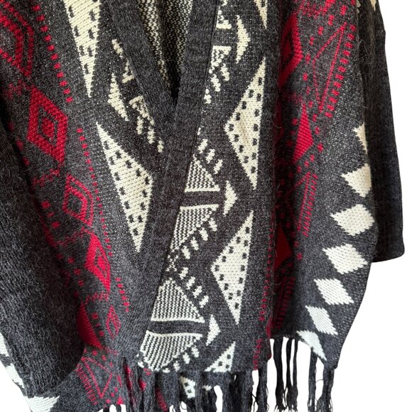 Charlotte Russe Y2K Southwestern Aztec Boho Style Fringe Cardigan Duster Open - Picture 12 of 16